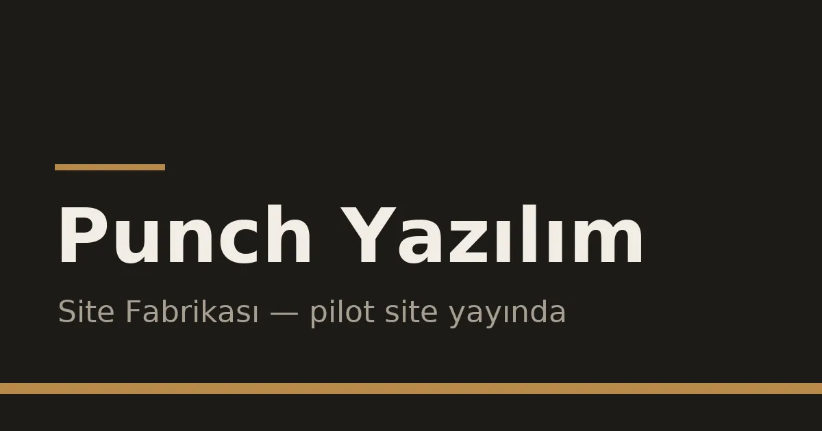 Punch Yazilim - kurumsal yazilim cozumleri